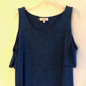 Blue Open Shoulder Top